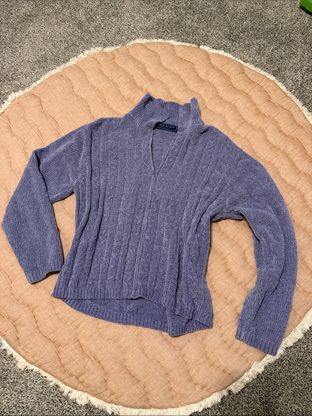 Dusty Lavender Cable Turtleneck Sweater